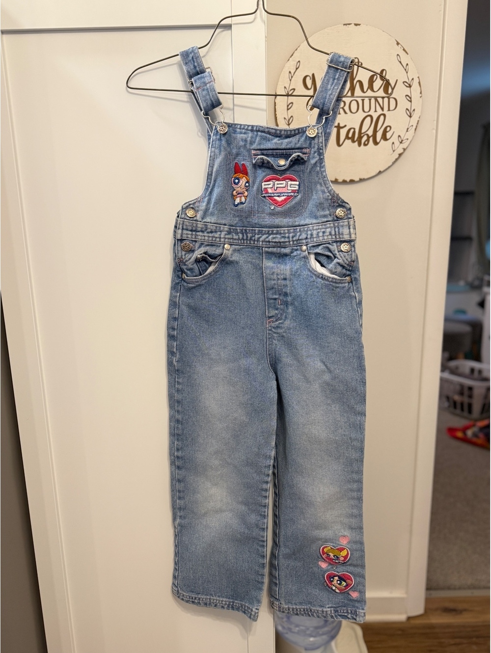 Vintage Y2K Cartoon Network Denim Overalls with Powerpuff Girls Size 6